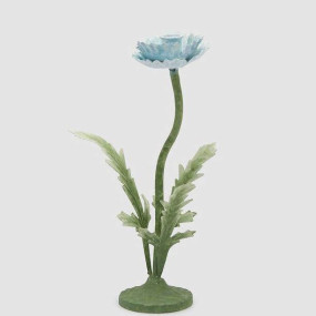 Castiçal Anemona Azul 33cm